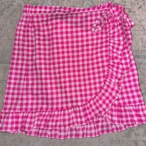 NWT J.Crew gingham print wrap skirt